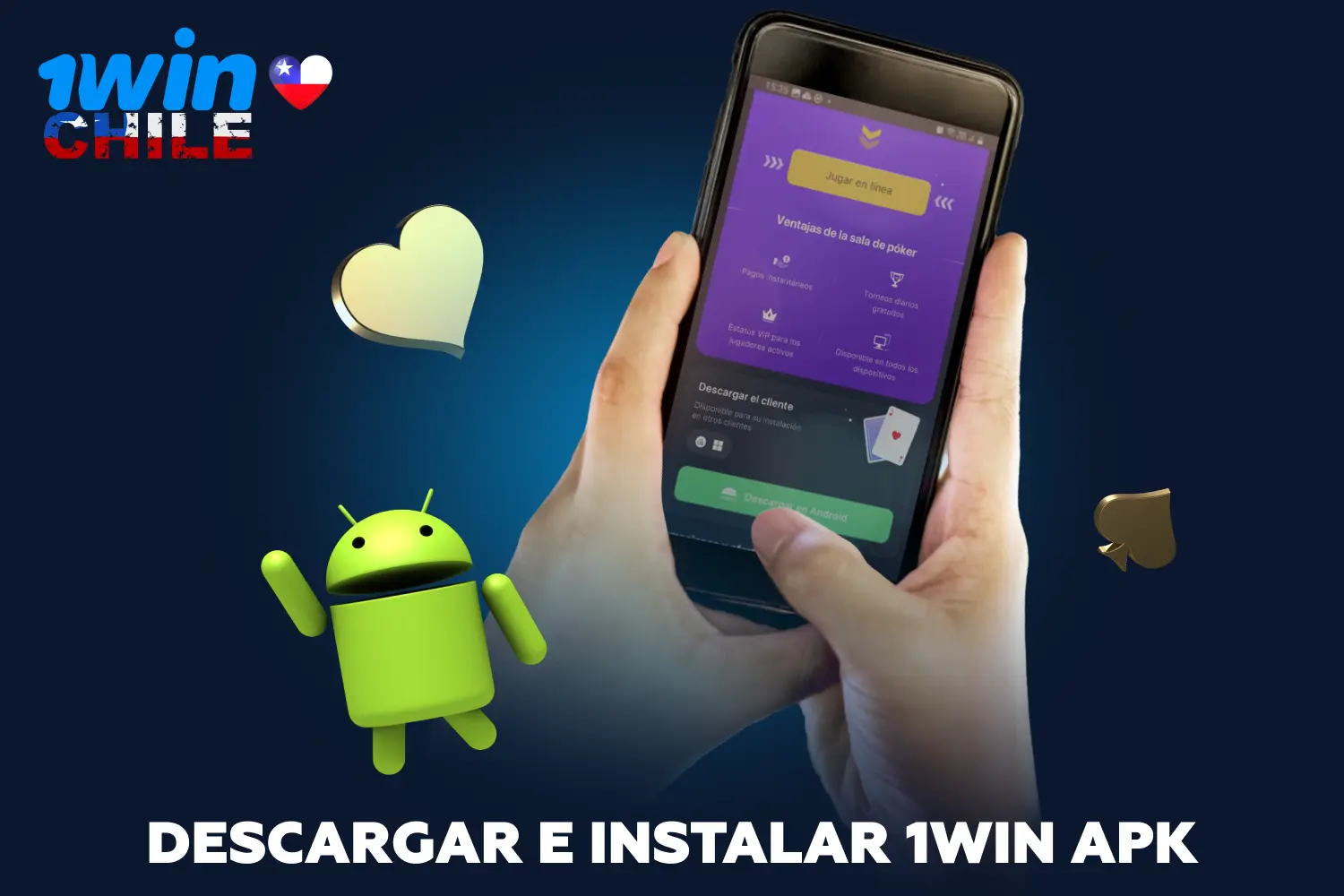 Tras instalar la aplicación 1win en Android, los usuarios de Chile tendrán acceso a todos los juegos y actividades del casino