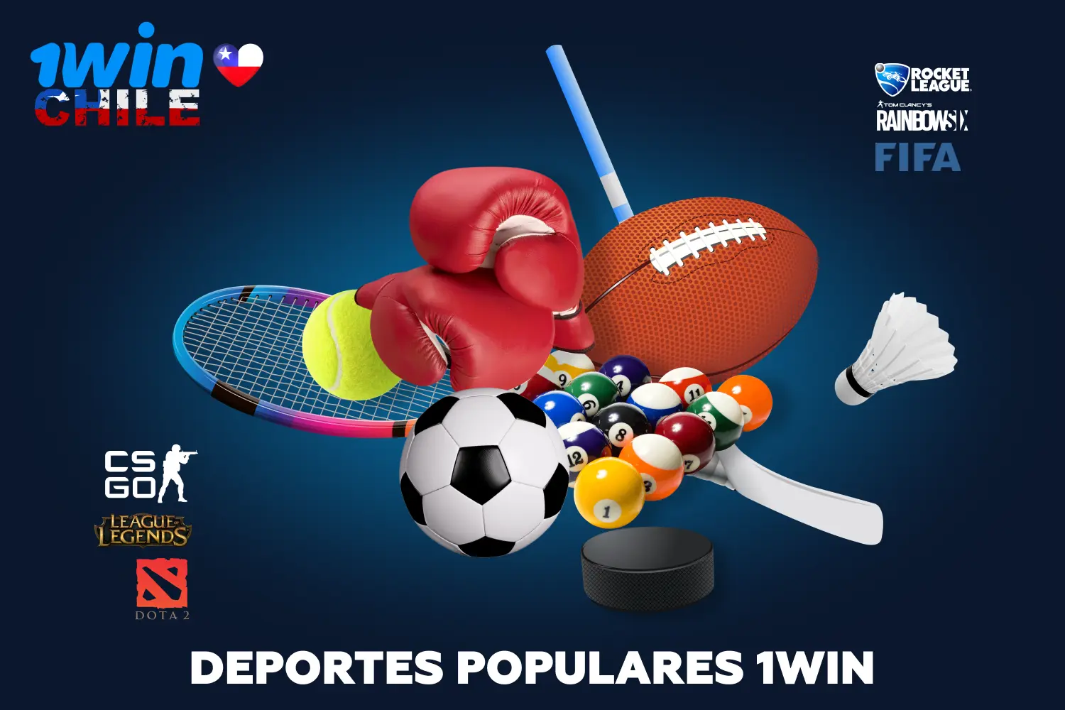 1win permite a los jugadores de Chile elegir entre más de 40 disciplinas deportivas y destinos ciberdeportivos
