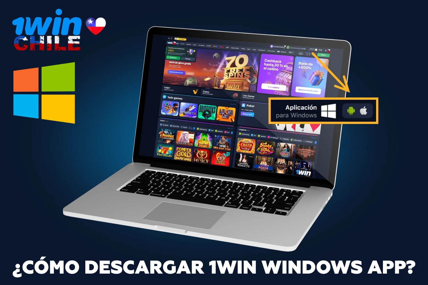 Para que los jugadores chilenos puedan descargar el software 1win en su ordenador, tienen que ir al sitio web oficial y hacer clic en el icono de la aplicación Windows en el menú superior del sitio