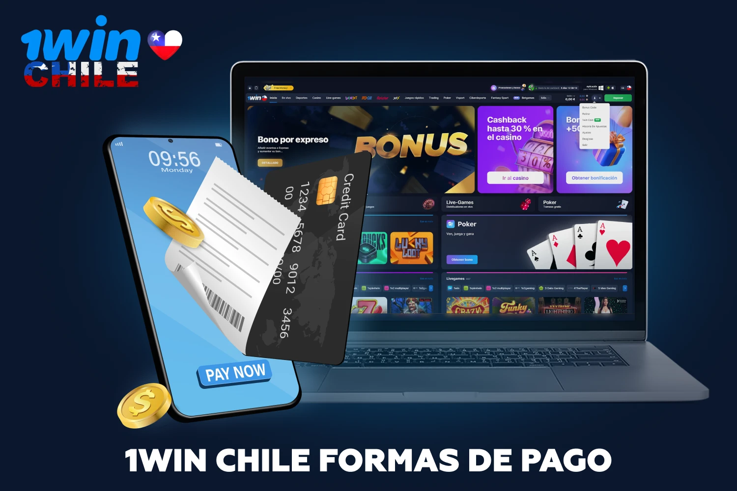 En el sitio web de 1win, los jugadores chilenos pueden depositar fondos en sus cuentas en cuestión de minutos mediante cualquier método cómodo