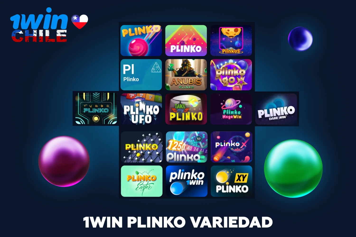 En 1win Casino, los jugadores de Chile encontrarán más de 10 variedades del popular juego Plinko de proveedores autorizados