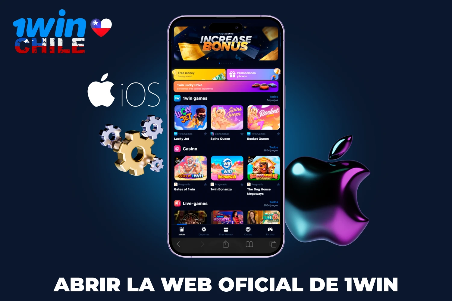 Los jugadores chilenos deben visitar la página web oficial de 1win antes de descargar la app de 1win en un dispositivo iOS