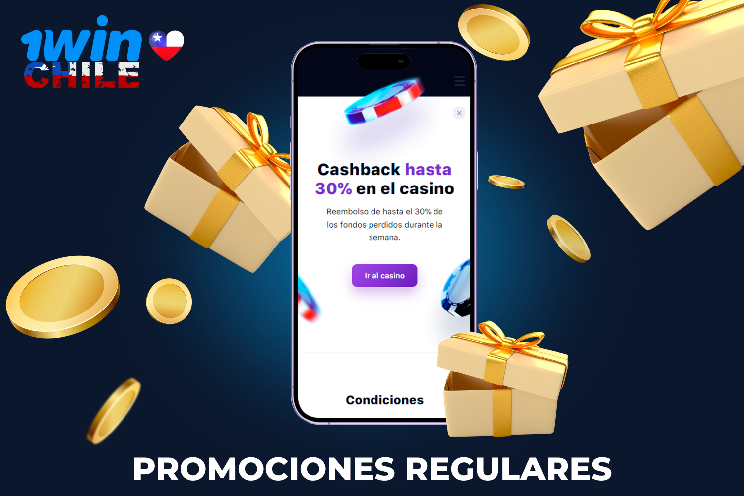 Los fans del casino 1win de Chile pueden ganar cacheback haciendo apuestas regulares