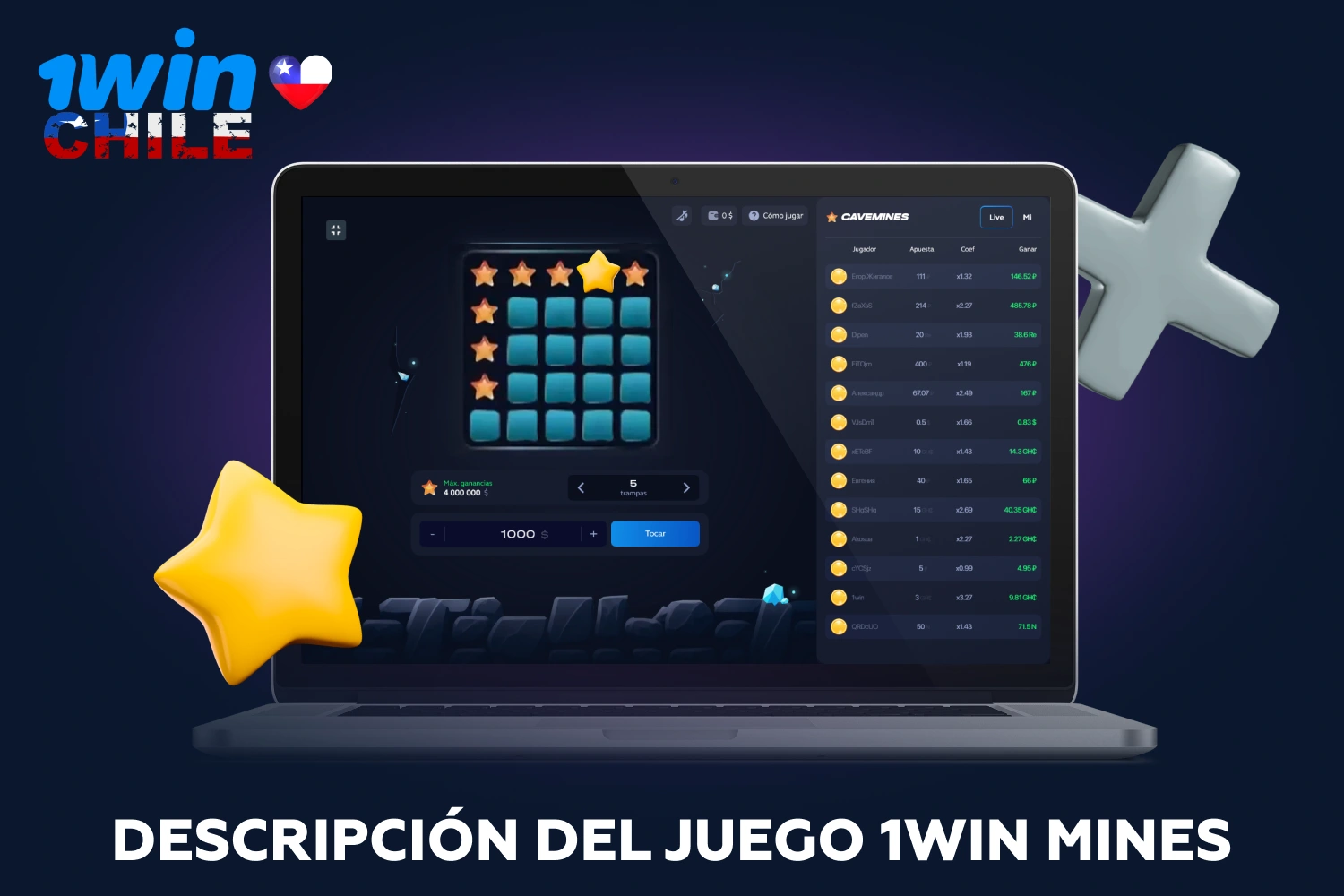 1win Mines tiene reglas muy simples, por lo que ha sido amado por muchos jugadores de Chile