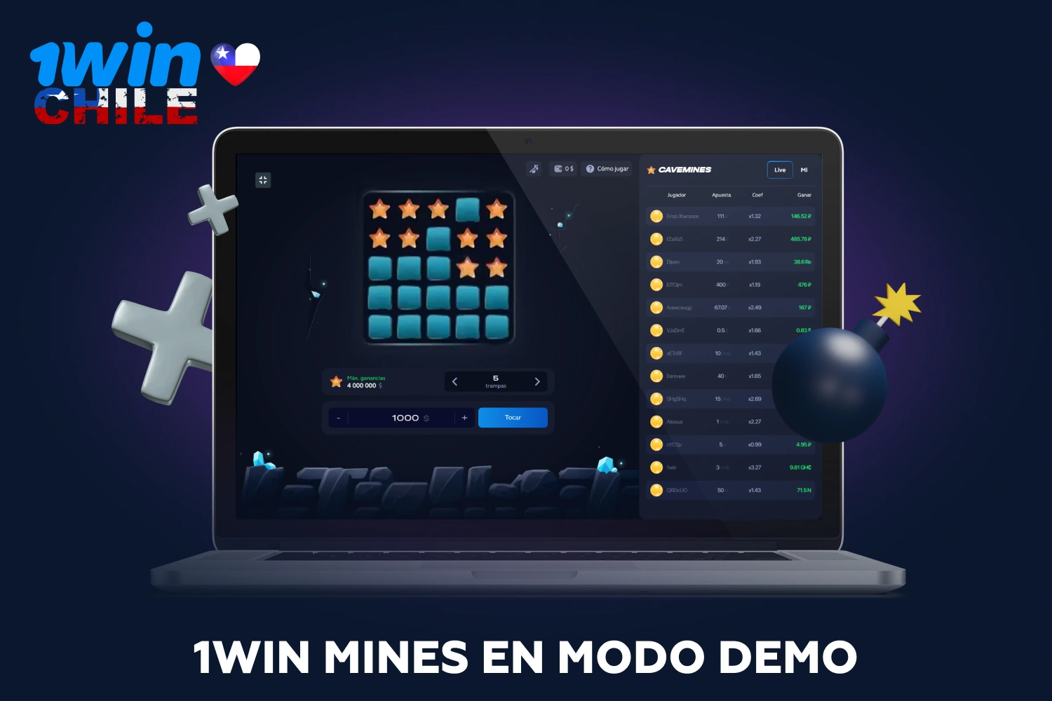 Los jugadores chilenos pueden utilizar el modo demo de Mines 1win para aprender las reglas y analizar las estadísticas de victorias