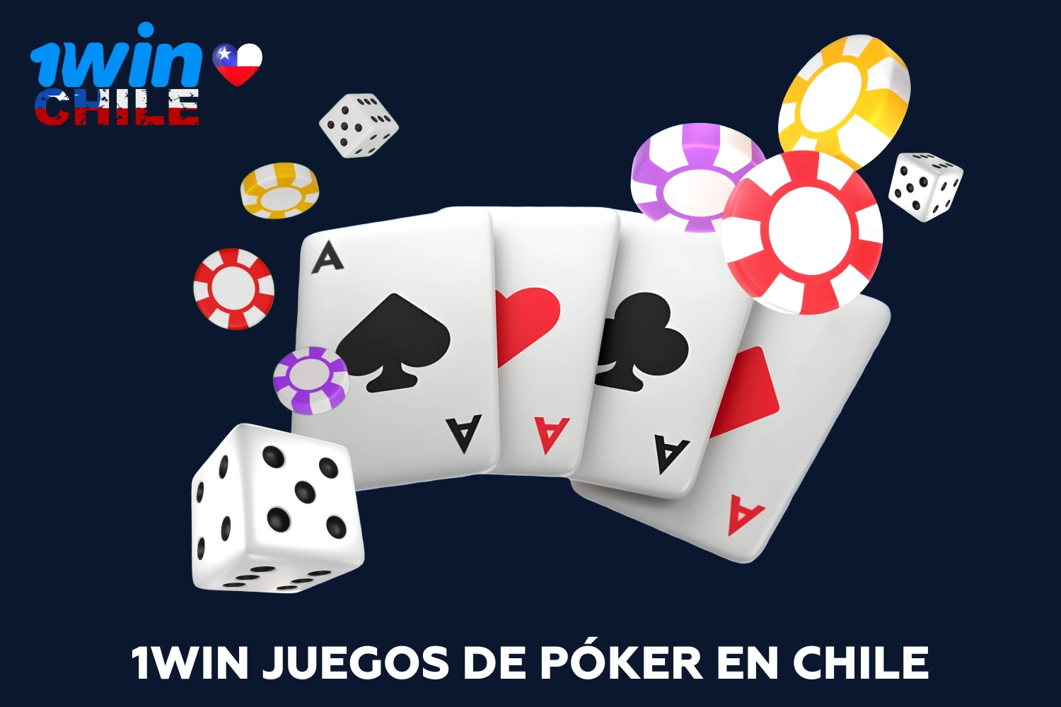 Hay más de 60 juegos de poker disponibles en 1win en Chile con crupieres en vivo, modo demo y torneos y un bono de bienvenida del 500%