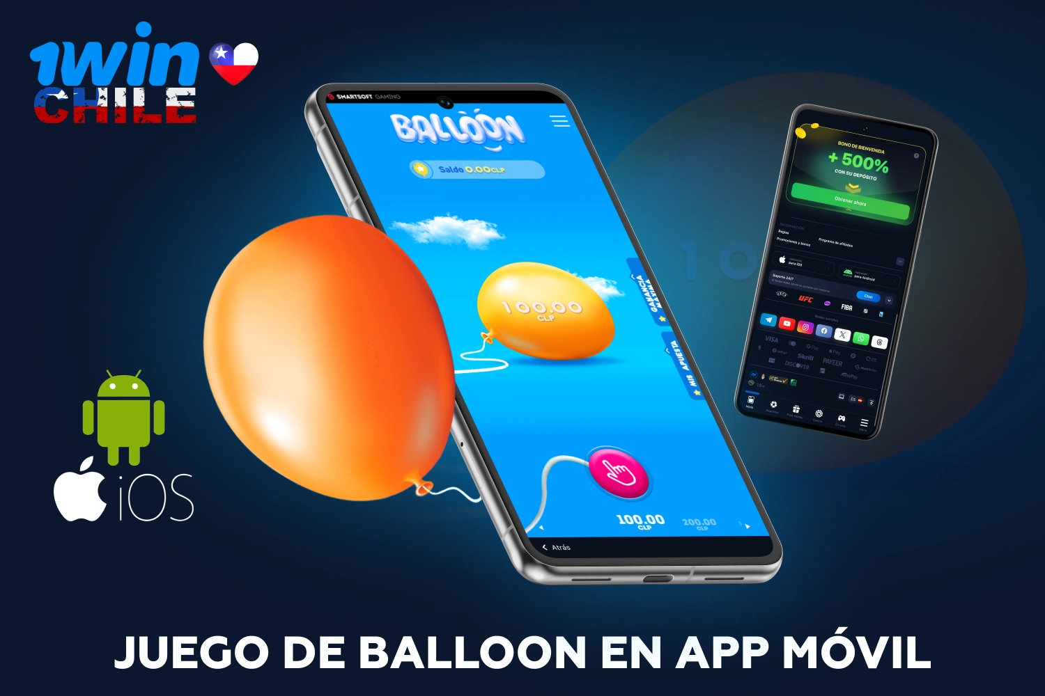 Para jugar a Balloon en tu dispositivo móvil, descarga la app de 1win a través de la web oficial e instálala