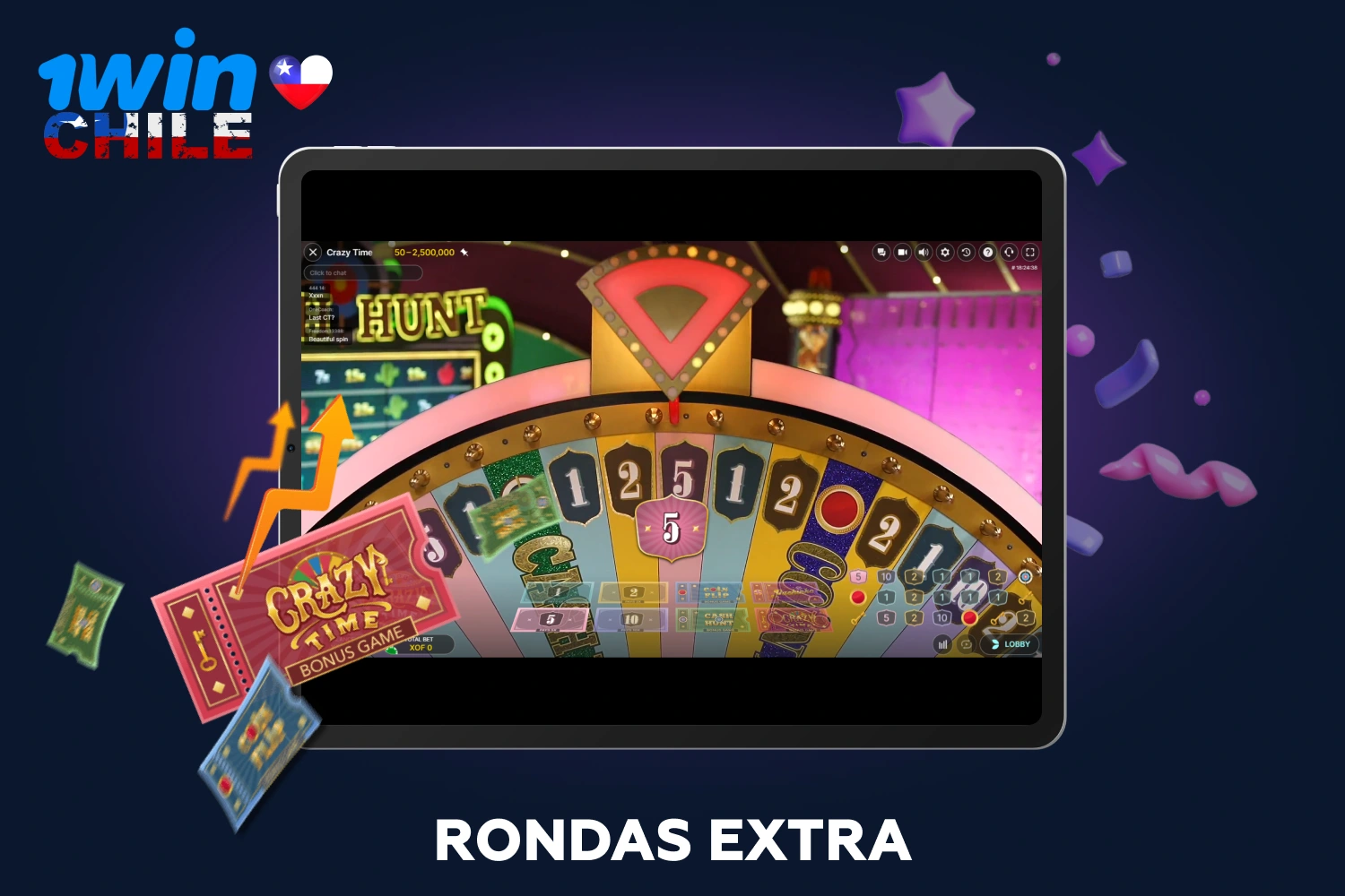 Las rondas de bonificación de Crazy Time 1win incluyen Coin Flip, Pachinko, Money Hunt y Crazy Time, cada una de las cuales ofrece multiplicadores y oportunidades de ganar únicas